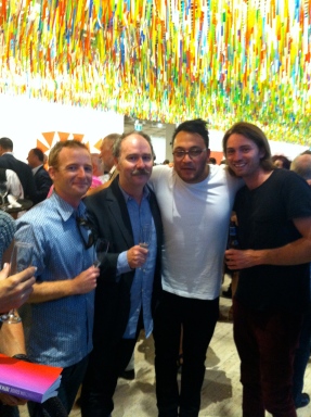 Bruce Phillips and James McCarthy form Te Tuhi, with Shannon Te Ao and friend.